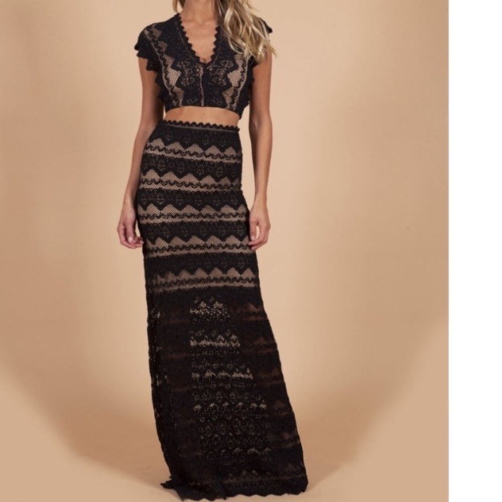 Nightcap Sierra Lace Crop Top and Skirt